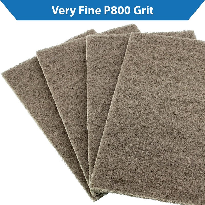 TJR ® Scuff Pads 10-Pack – Non-Woven Fleece Buffing Pads for Automotive, Autobody – Multipurpose 6 x 9 Inch Scouring Pad – Tear Resistant Wet and Dry Use Sanding Pads (Very Fine P800) - Image 3